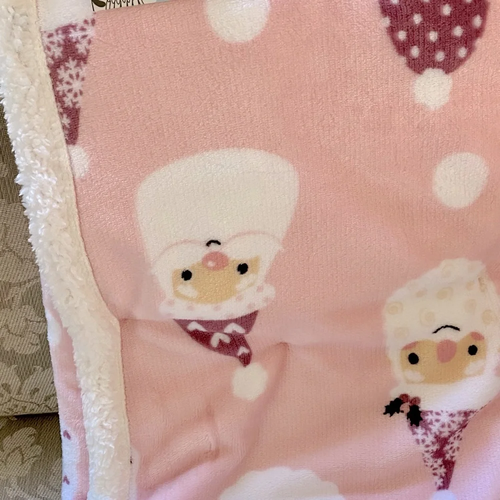 Pink Plush Holiday Throw
